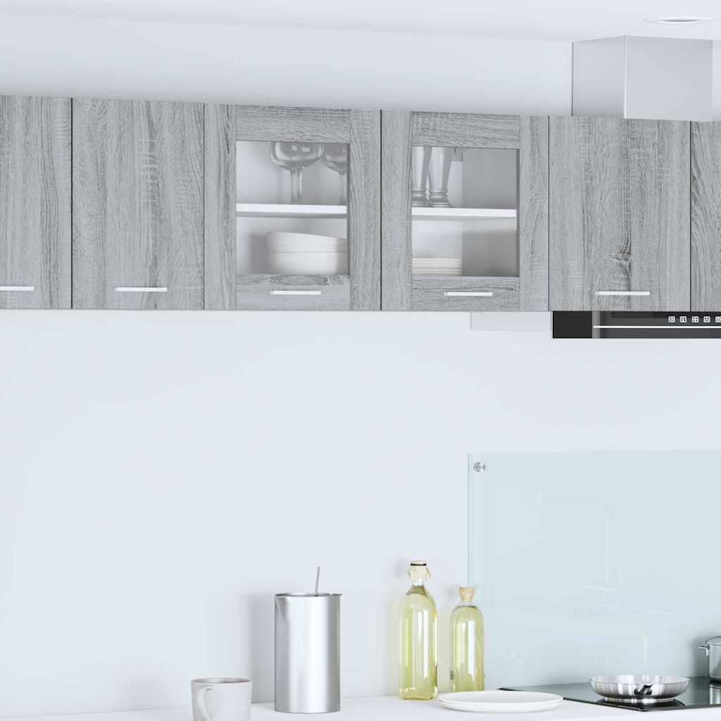 Dulap suspendat cu raft Riga Gri Sonoma și Alb 80 x 31 x 40 cm GartenMobel Dekor