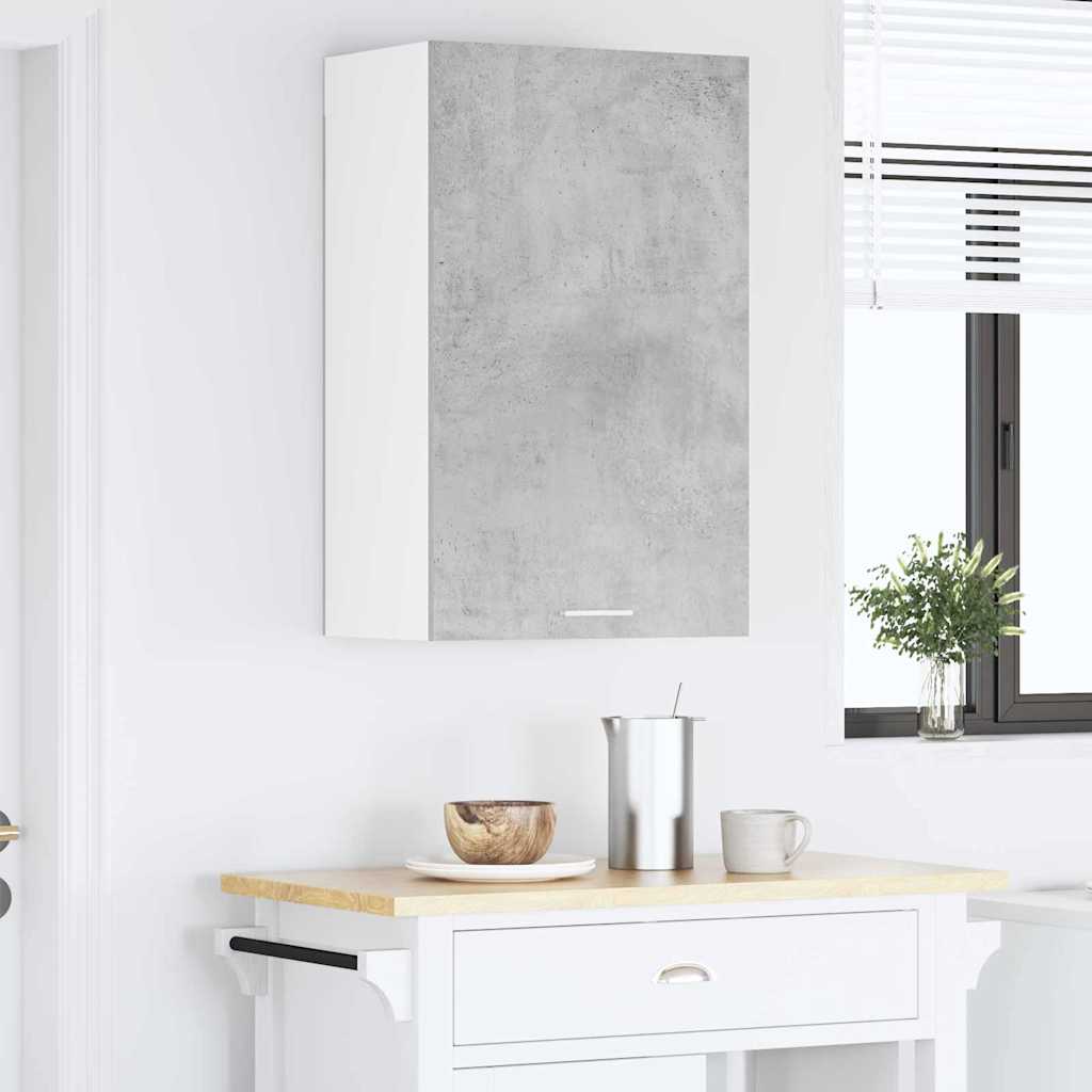 Dulap suspendat cu raft Riga Gri beton și Alb 50 x 31 x 80 cm GartenMobel Dekor