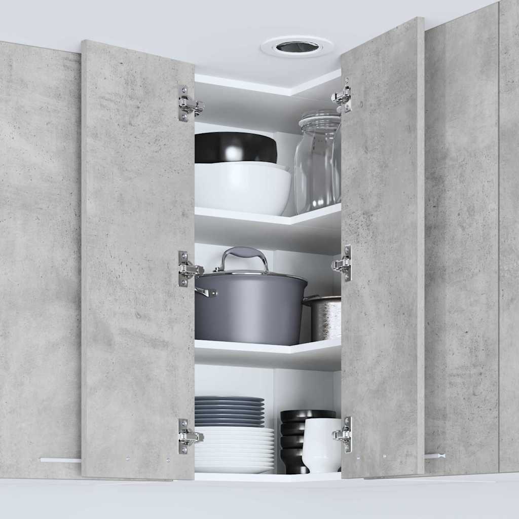 Dulap suspendat cu raft Riga Gri beton și Alb 57 x 57 x 80 cm GartenMobel Dekor