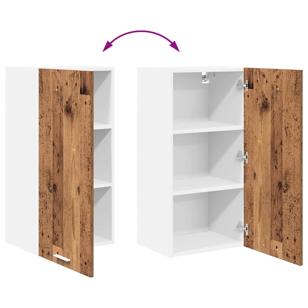 Dulap suspendat cu raft Riga Lemn vechi și Alb 40 x 31 x 80 cm GartenMobel Dekor