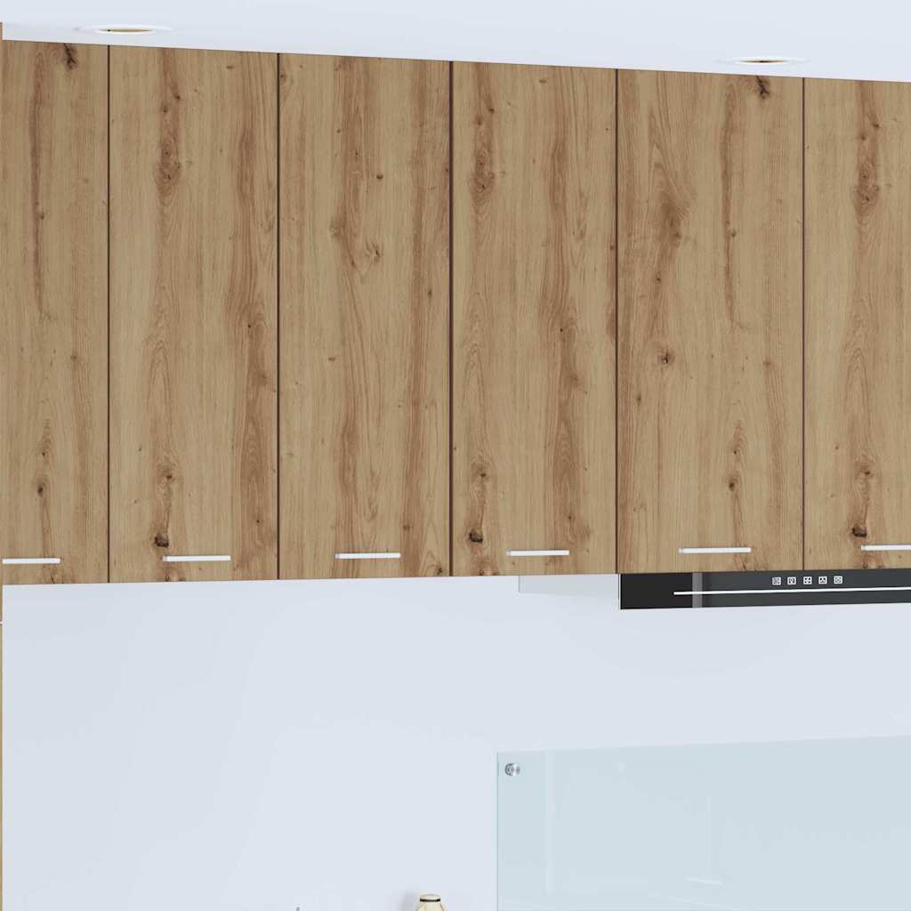 Dulap suspendat cu raft cu ușă Riga 2 pcs Stejar Artisan și Alb GartenMobel Dekor