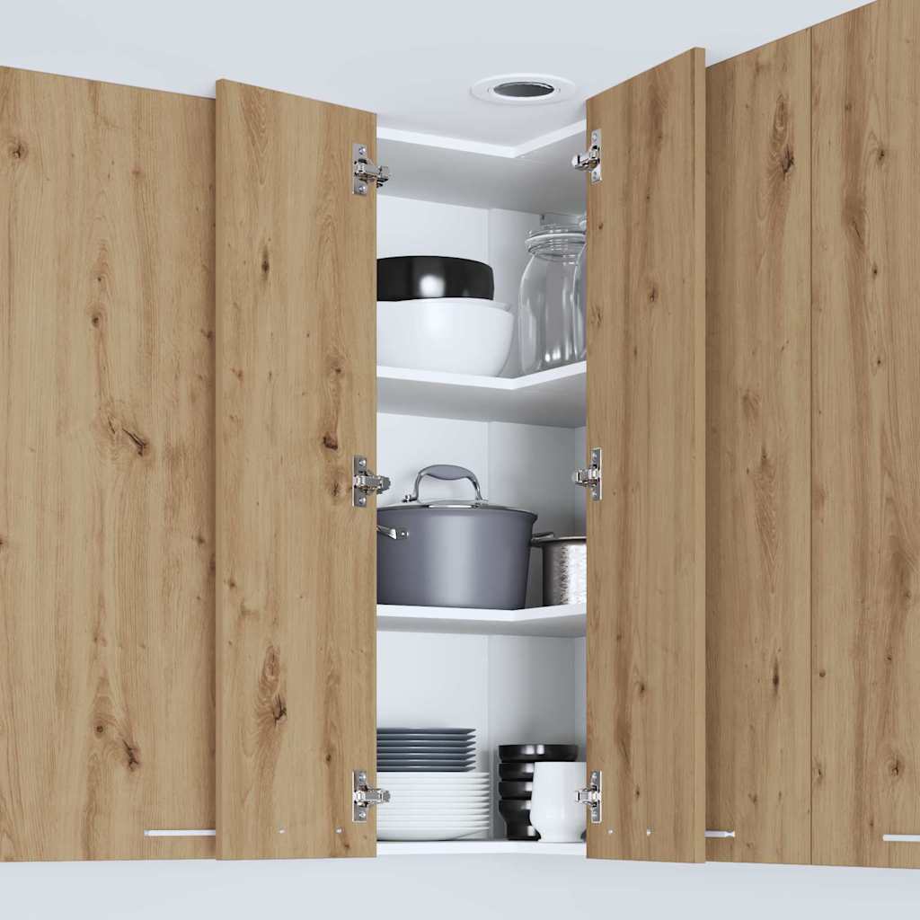 Dulap suspendat Riga Stejar Artisan și Alb 57 x 57 x 100 cm GartenMobel Dekor