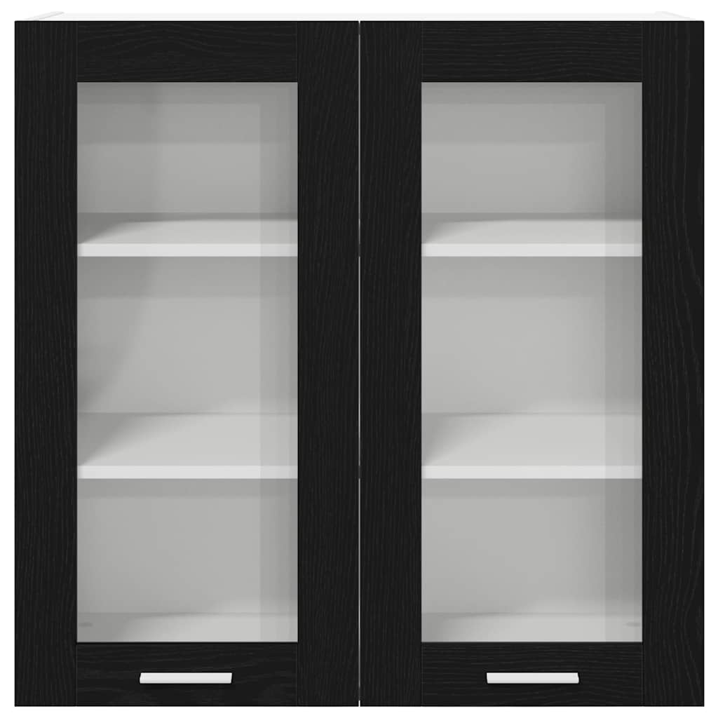 Dulap suspendat Riga Stejar Negru 80 x 31 x 80 cm Lemn compozit GartenMobel Dekor