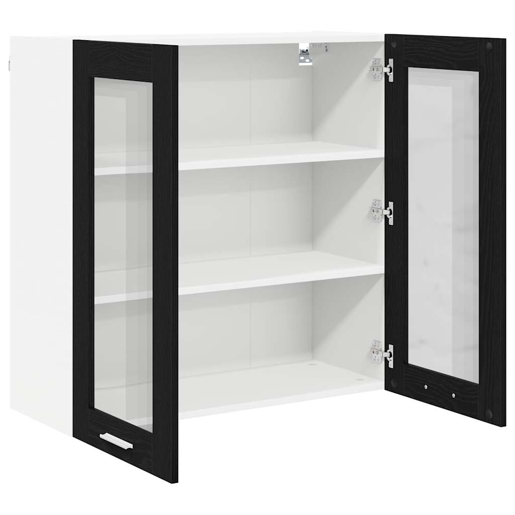 Dulap suspendat Riga Stejar Negru 80 x 31 x 80 cm Lemn compozit GartenMobel Dekor