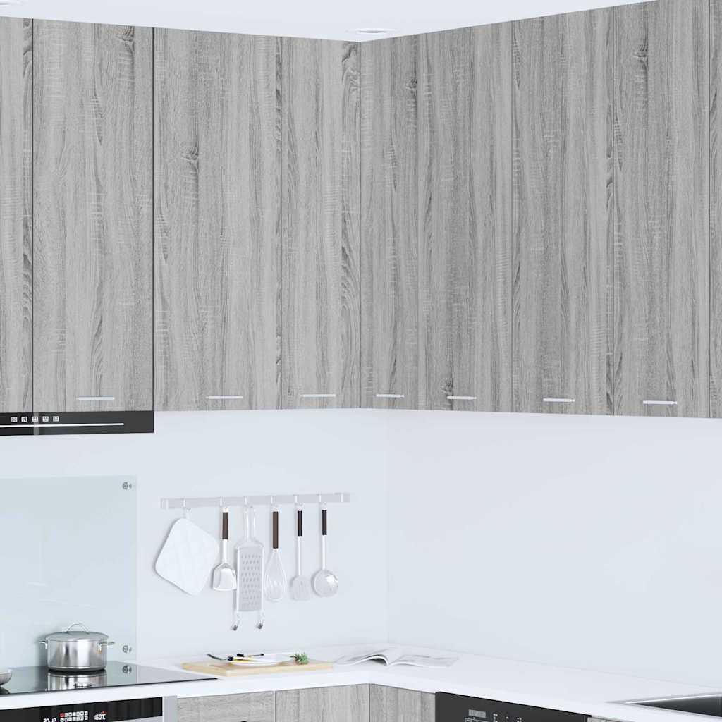 Dulap suspendat cu raft Riga Gri Sonoma și Alb 57 x 57 x 100 cm GartenMobel Dekor