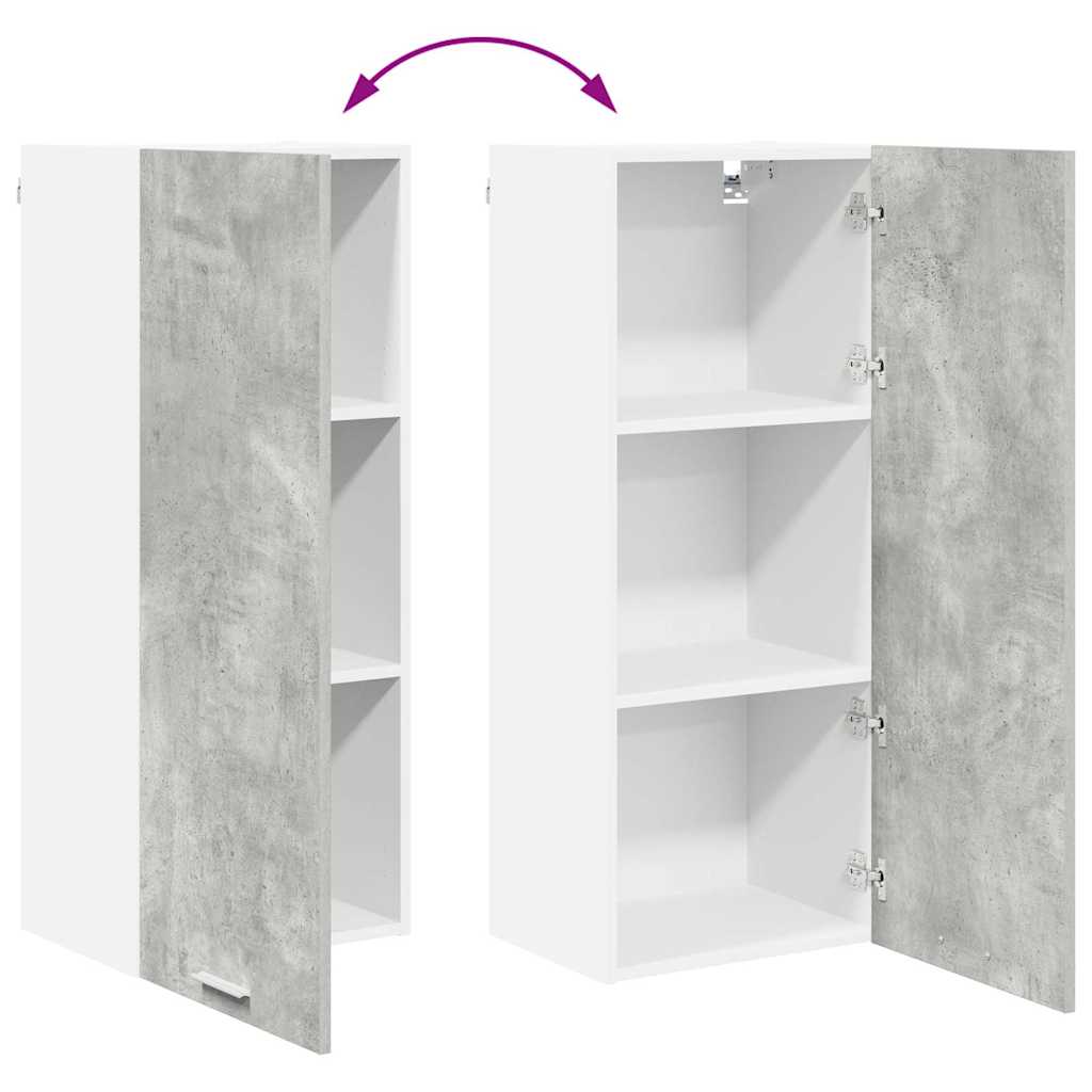 Dulap suspendat cu raft Riga Gri din beton 40 x 31 x 100 cm GartenMobel Dekor