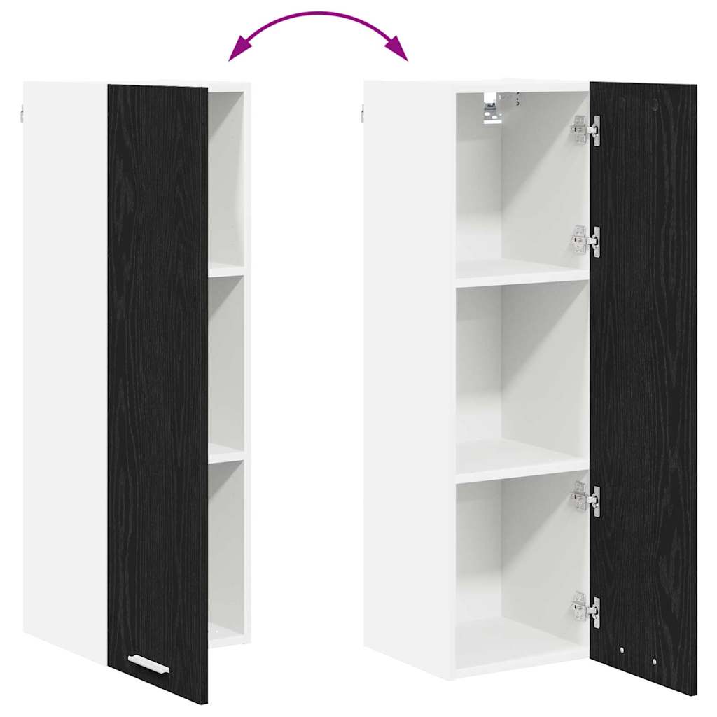 Dulap suspendat cu raft Riga Stejar Negru 30 x 31 x 100 cm GartenMobel Dekor