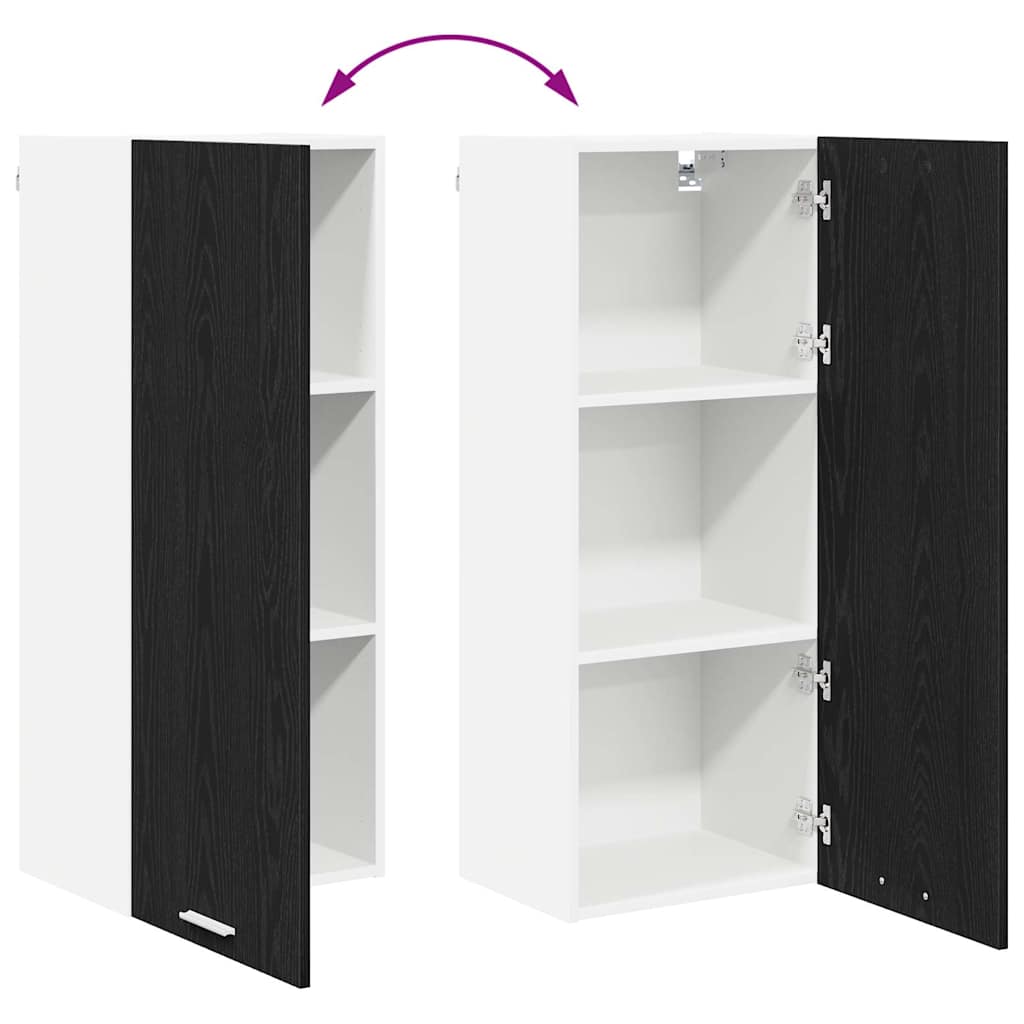 Dulap suspendat cu raft Riga Stejar Negru 40 x 31 x 100 cm GartenMobel Dekor