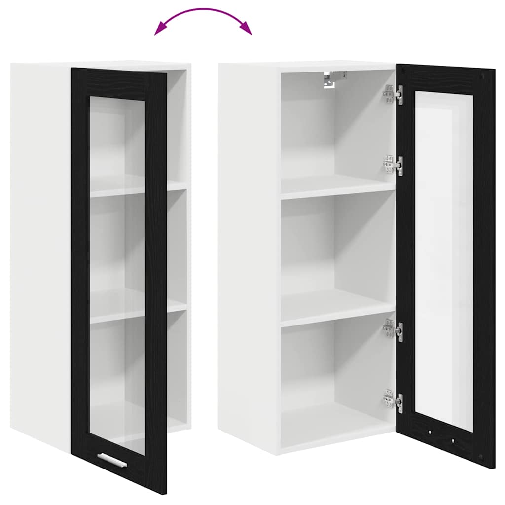 Dulap suspendat cu raft Riga Stejar Negru 40 x 31 x 100 cm GartenMobel Dekor