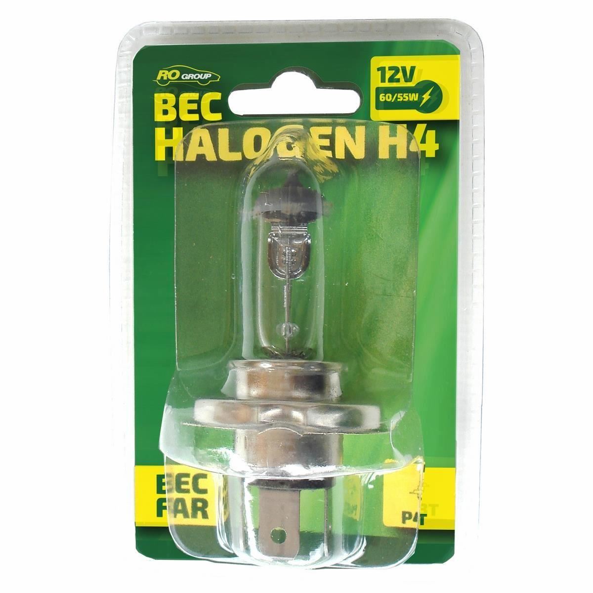 Bec auto cu halogen H4 RoGroup, 12V, 55W, P43T, 1 buc Automobile ProTravel