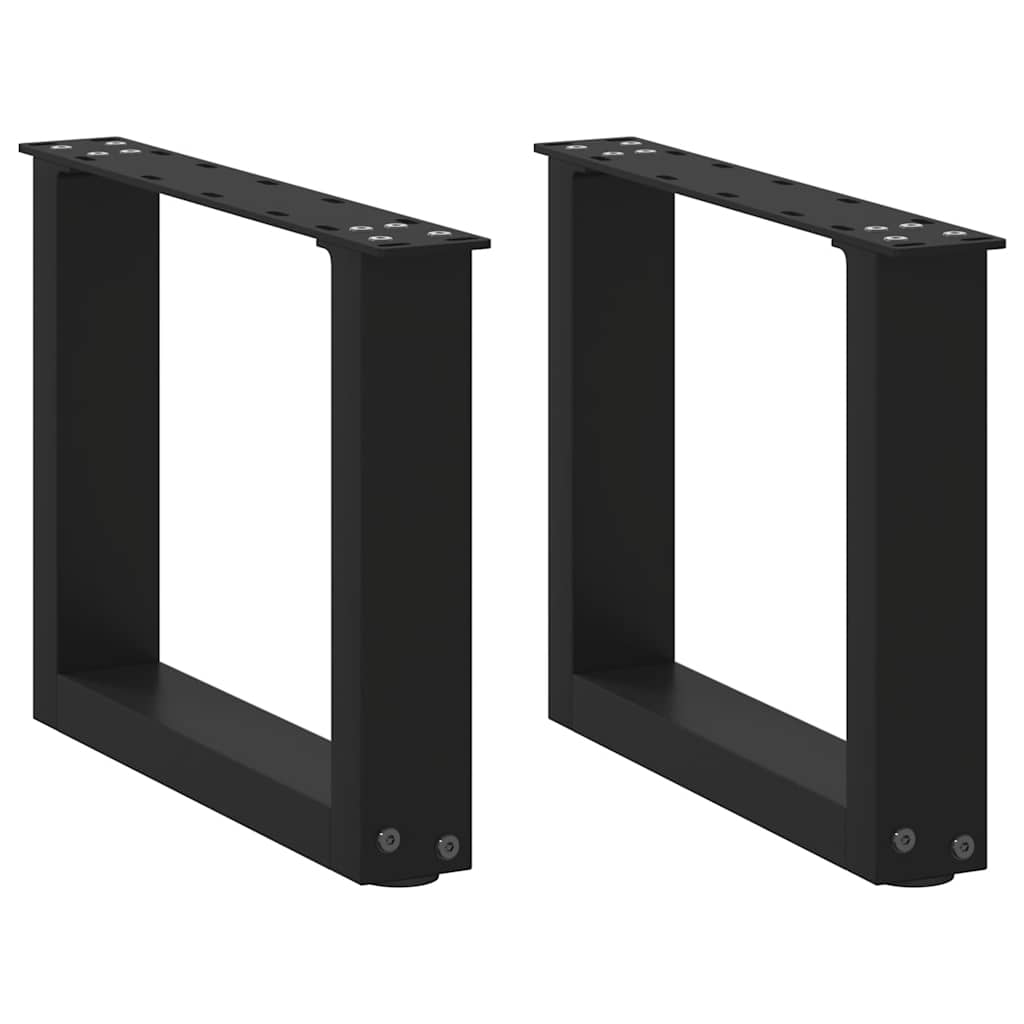Picioare pentru măsuță de cafea în formă de U, 2 buc., negru, 30x(30-31) cm, oțel GartenMobel Dekor