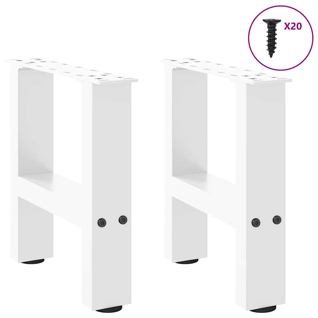 Picioare pentru măsuță de cafea, albe, 2 buc., 40x(30-31) cm, oțel GartenMobel Dekor