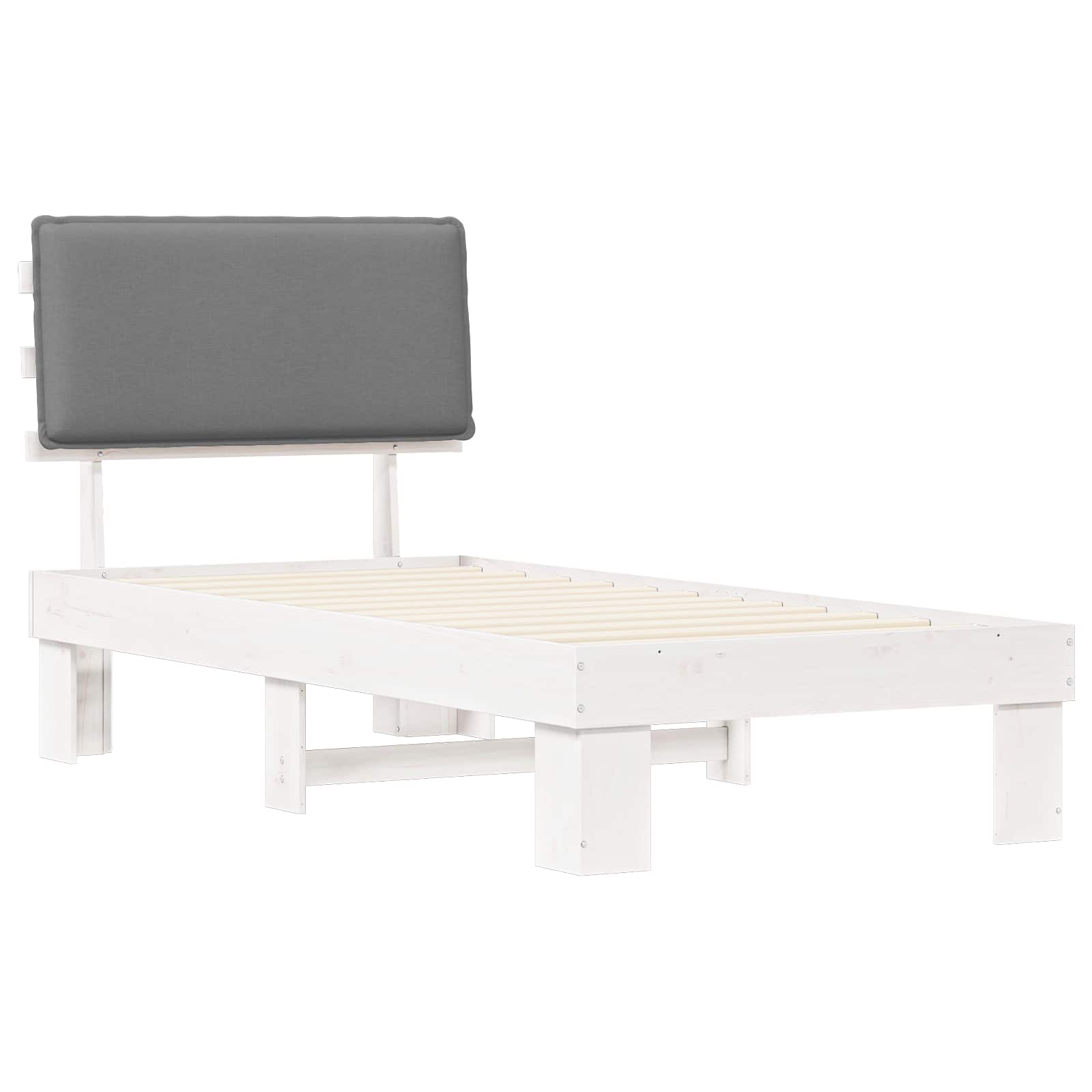 Cadru de pat cu tăblie tapițată Gri deschis 90 x 200 cm GartenMobel Dekor