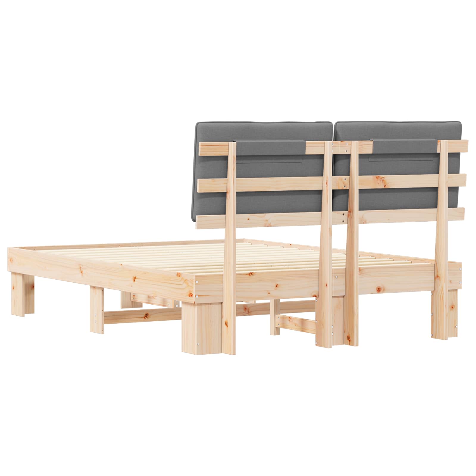 Cadru de pat cu tăblie tapițată Gri deschis 140 x 200 cm GartenMobel Dekor