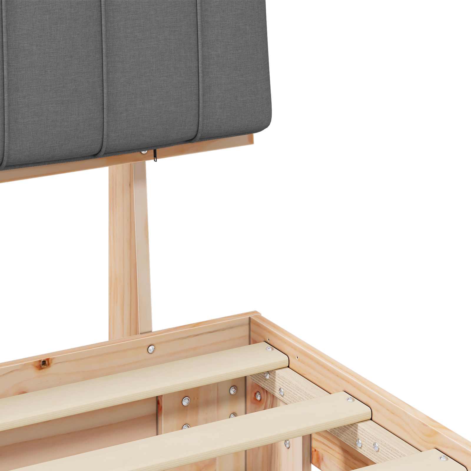 Cadru de pat cu tăblie tapițată Gri deschis 140 x 200 cm GartenMobel Dekor