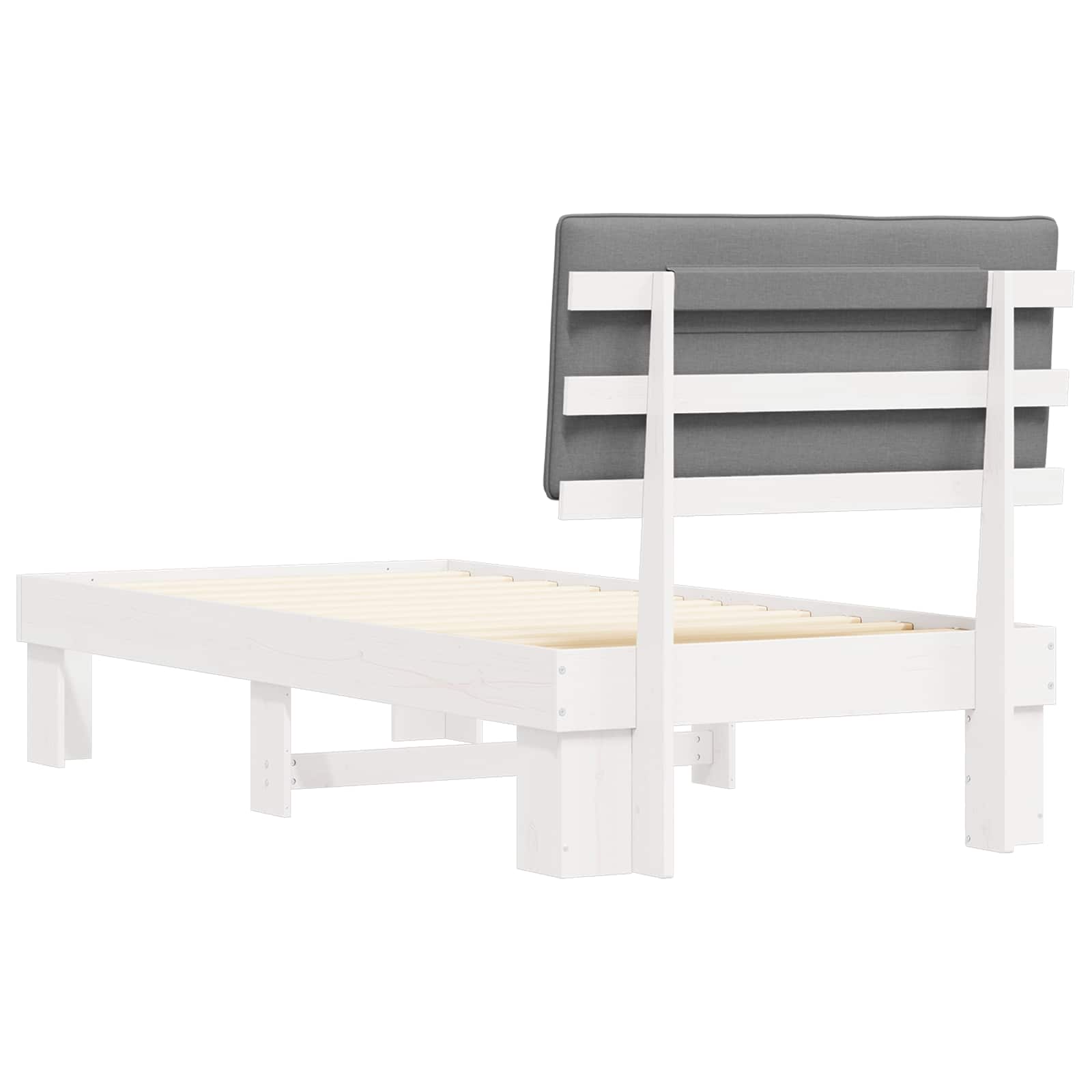 Cadru de pat cu tăblie tapițată Gri deschis 90 x 200 cm GartenMobel Dekor