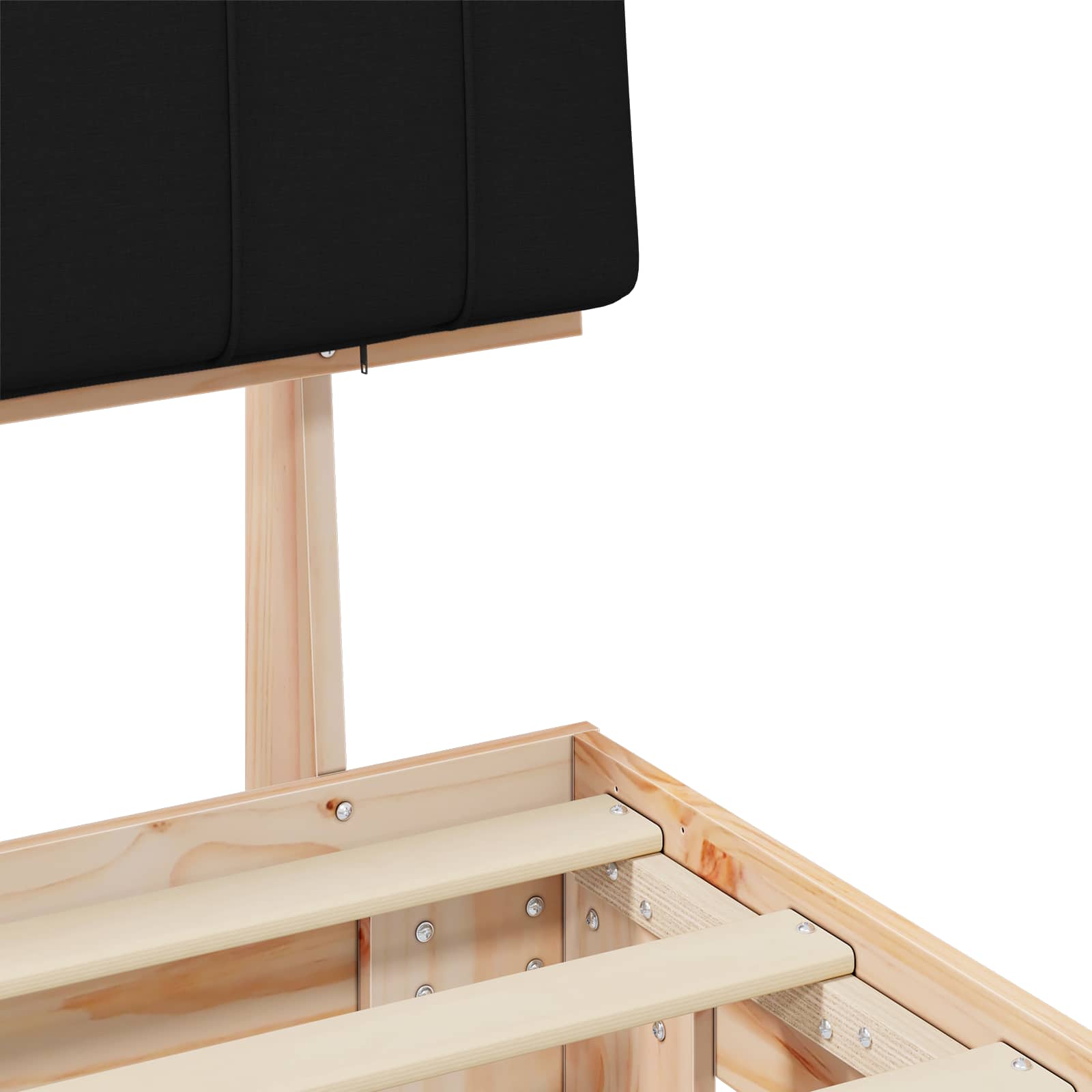 Cadru de pat cu tăblie tapițată cu headboard Negru 120 x 190 cm GartenMobel Dekor