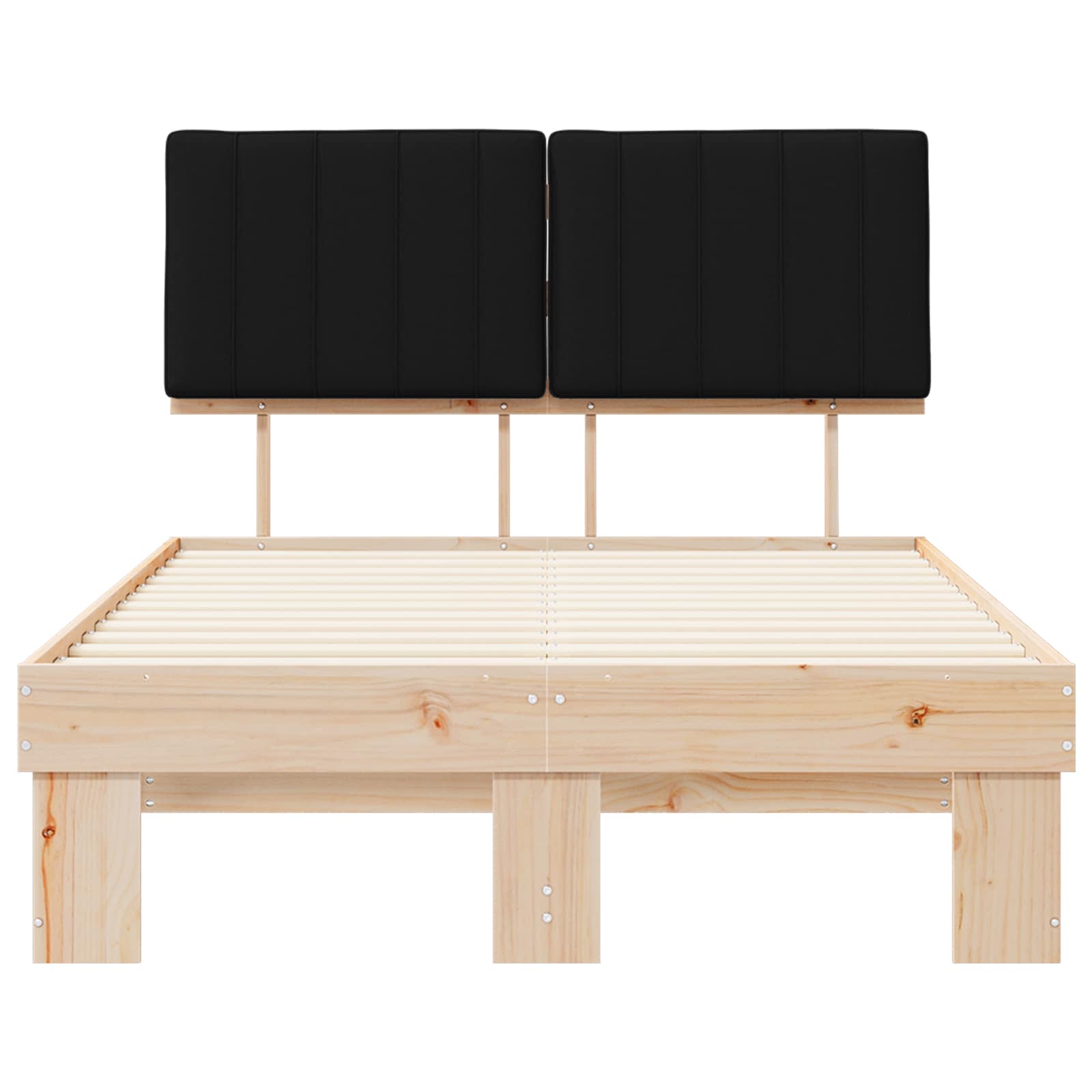 Cadru de pat cu tăblie tapițată cu headboard Negru 120 x 190 cm GartenMobel Dekor