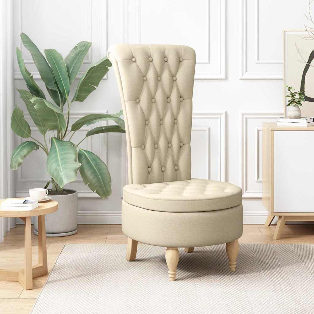 Fotoliu slipper Crem 56,5 x 70 x 110 cm țesătură GartenMobel Dekor