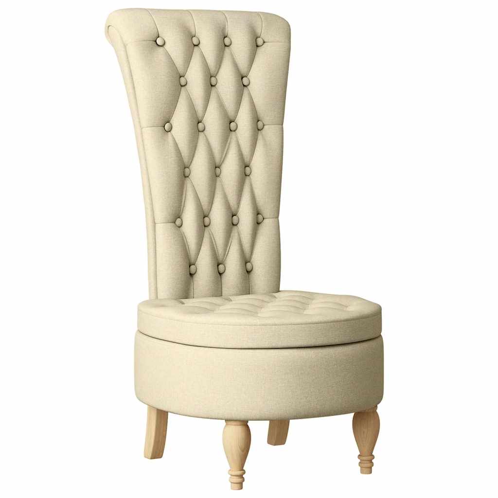 Fotoliu slipper Crem 56,5 x 70 x 110 cm țesătură GartenMobel Dekor