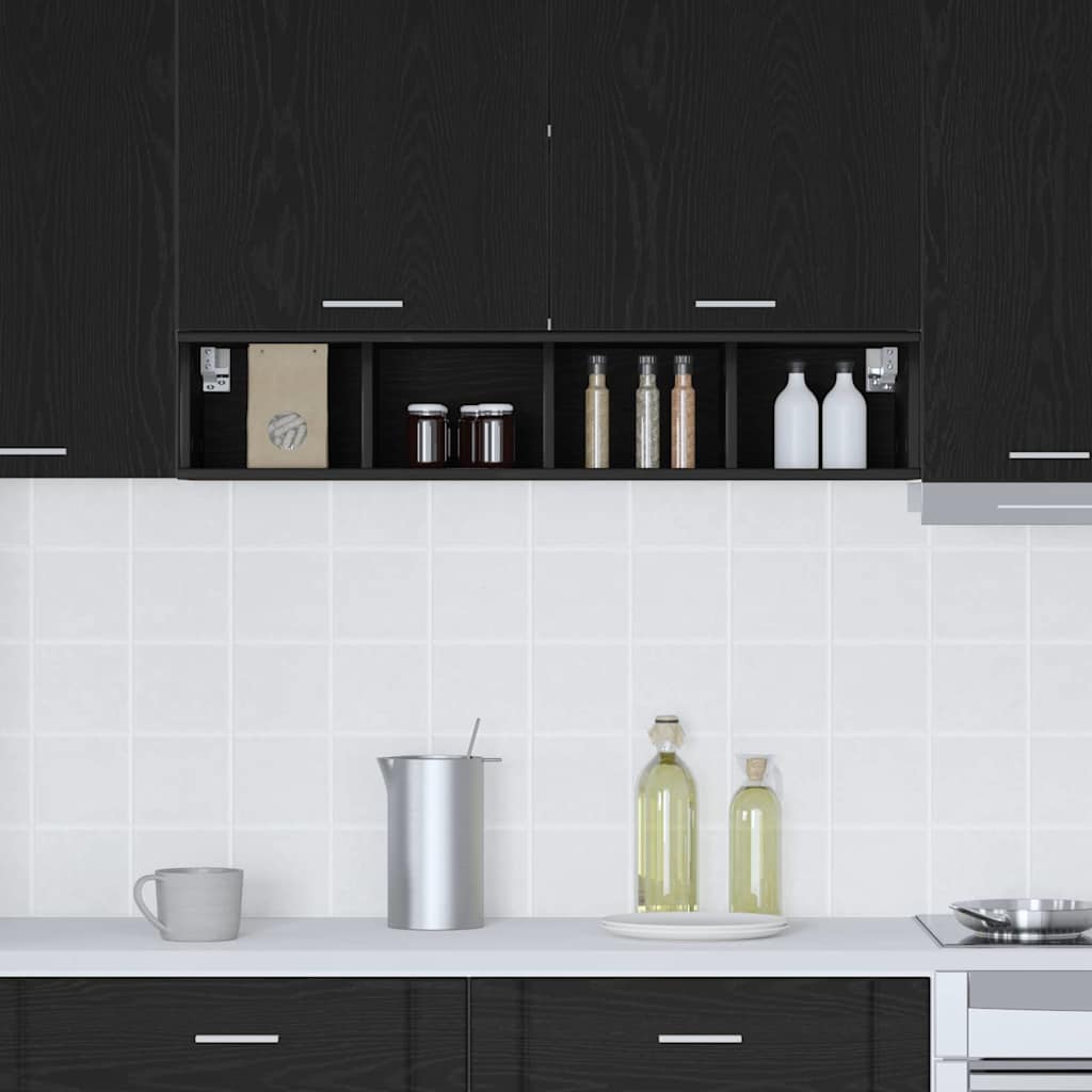 Dulap suspendat cu raft Riga Stejar Negru 20 x 29,5 x 100 cm GartenMobel Dekor