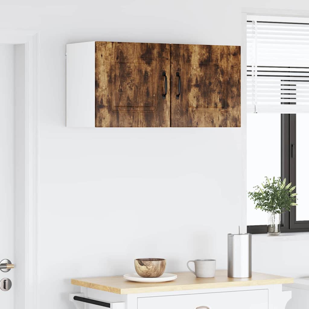 Dulap suspendat de bucătărie cu raft 2 pcs Stejar fumuriu GartenMobel Dekor