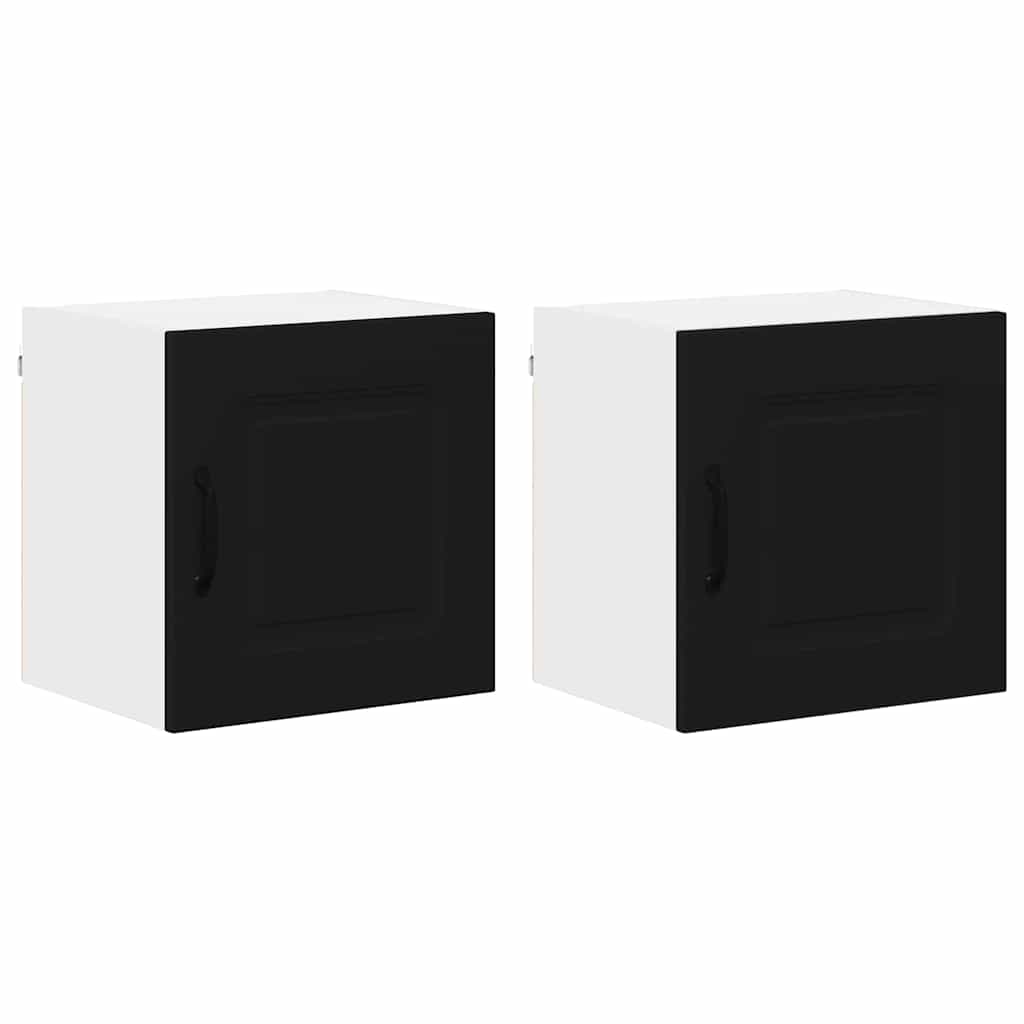 Dulap suspendat de bucătărie cu ușă 2 pcs Negru 40 x 31 x 40 cm GartenMobel Dekor