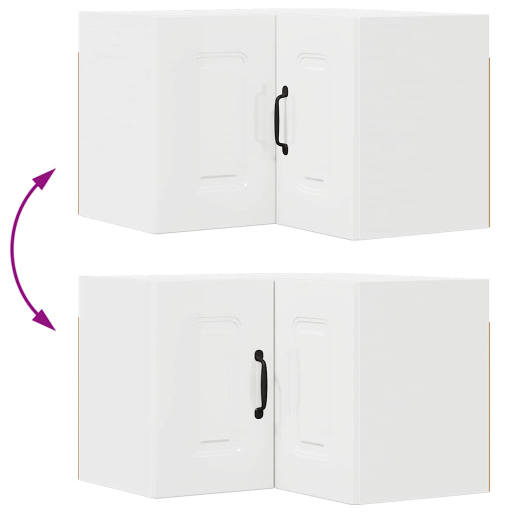 Dulap suspendat de bucătărie cu raft Alb lucios 57 x 57 x 40 cm GartenMobel Dekor