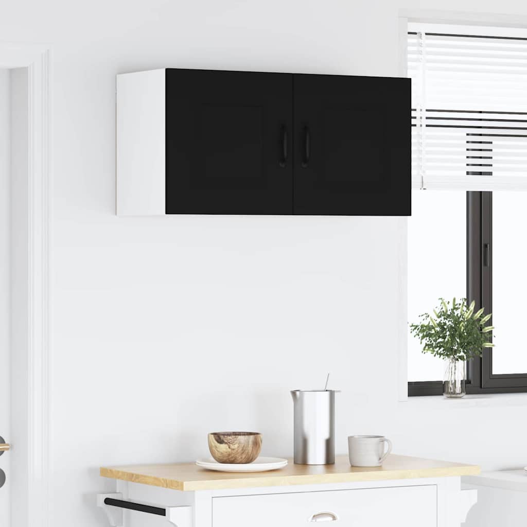 Dulap suspendat de bucătărie cu raft Negru 80 x 31 x 40 cm GartenMobel Dekor