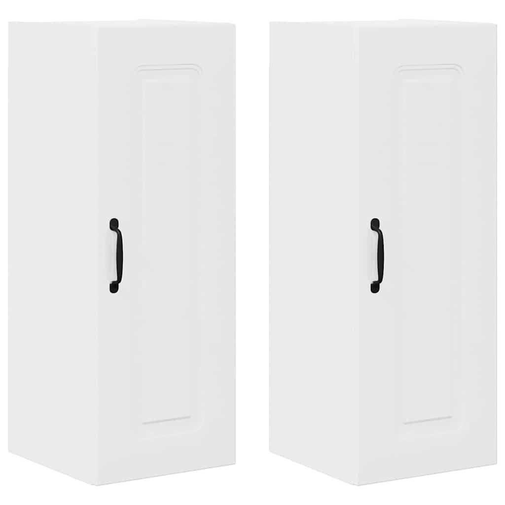 Dulap suspendat de bucătărie 2 pcs Alb lucios 30 x 31 x 80 cm GartenMobel Dekor