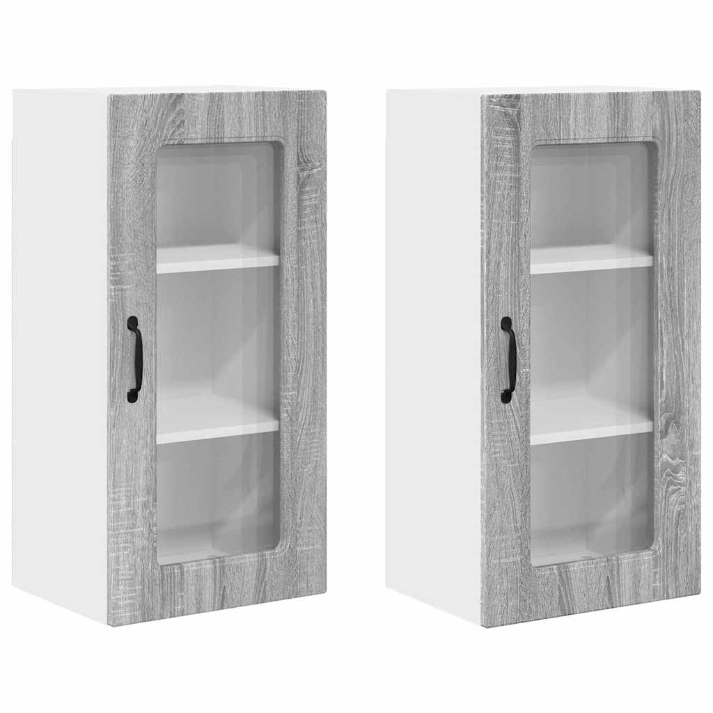 Dulap suspendat de bucătărie 2 pcs Gri Sonoma 40 x 31 x 80 cm GartenMobel Dekor