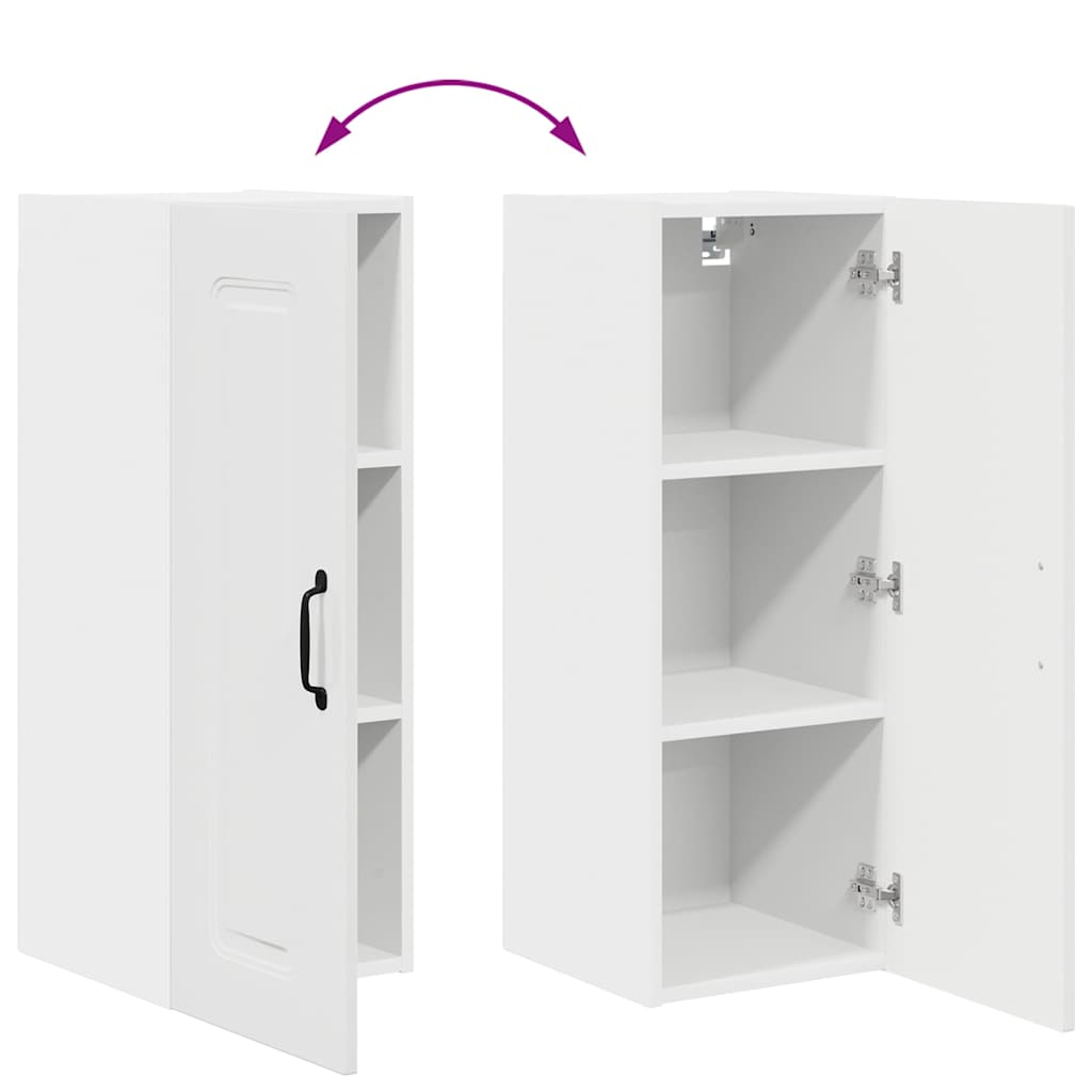 Dulap suspendat de bucătărie cu raft Alb lucios 30 x 31 x 80 cm GartenMobel Dekor