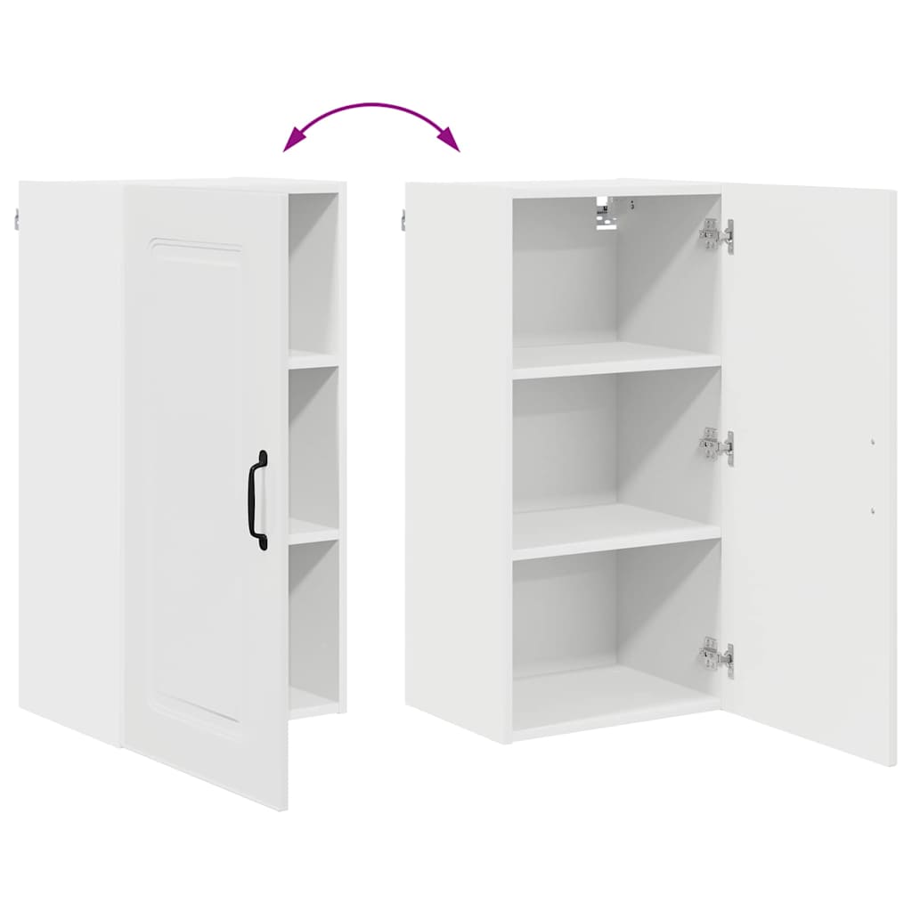 Dulap suspendat de bucătărie cu raft Alb lucios 40 x 31 x 80 cm GartenMobel Dekor