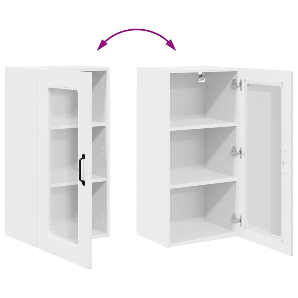 Dulap suspendat de bucătărie cu raft Alb lucios 40 x 31 x 80 cm GartenMobel Dekor