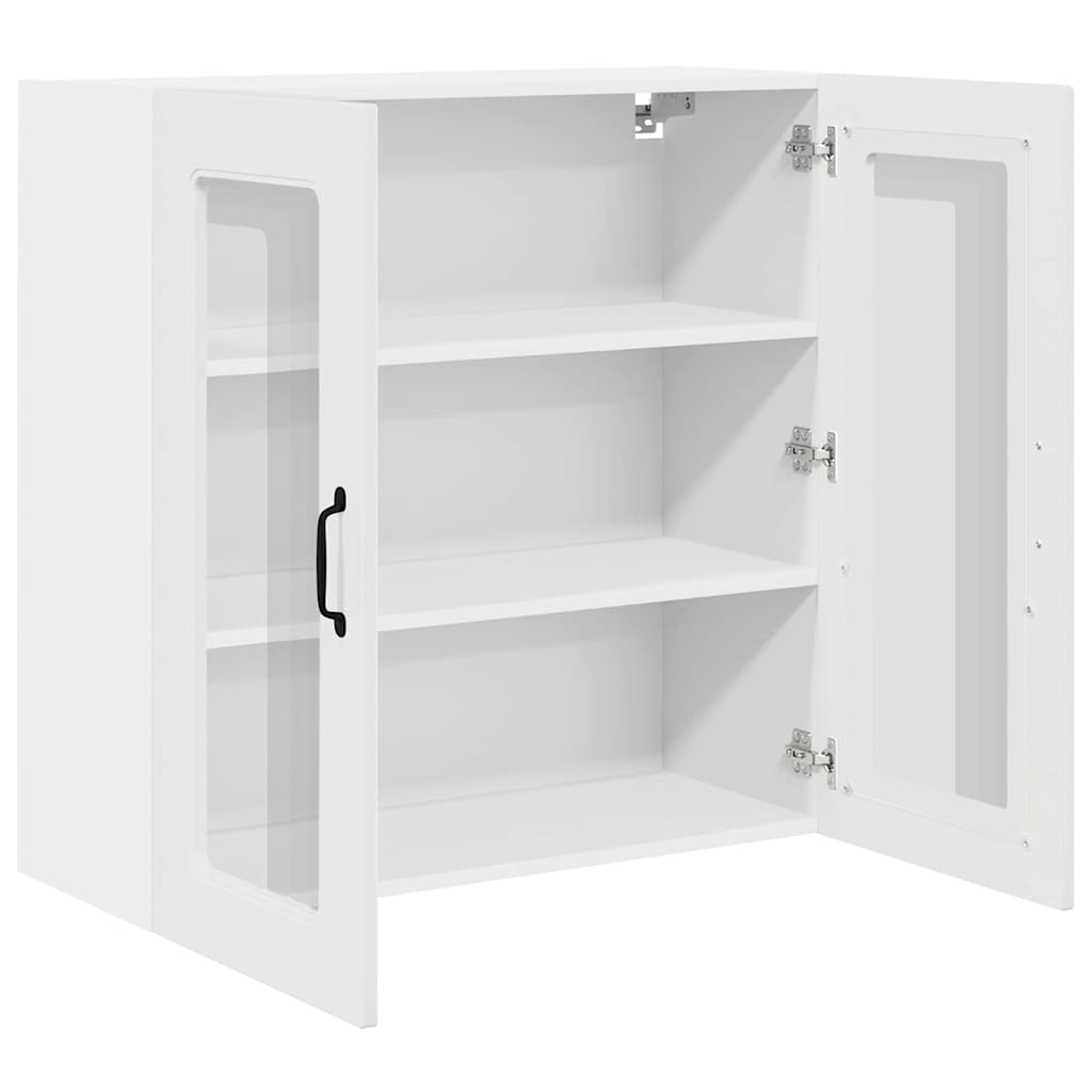 Dulap suspendat de bucătărie cu raft Alb lucios 80 x 31 x 80 cm GartenMobel Dekor