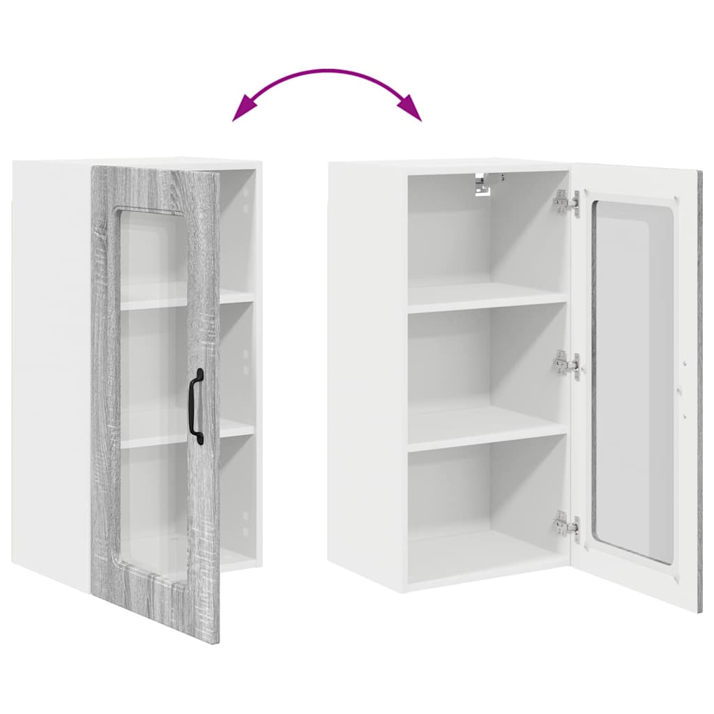 Dulap suspendat de bucătărie cu raft Gri Sonoma 40 x 31 x 80 cm GartenMobel Dekor