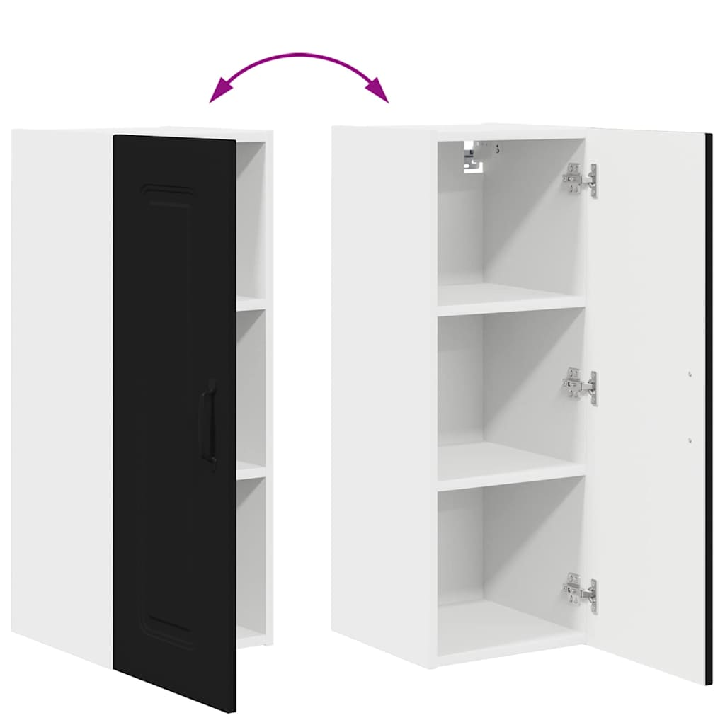 Dulap suspendat de bucătărie cu raft Negru 30 x 31 x 80 cm GartenMobel Dekor