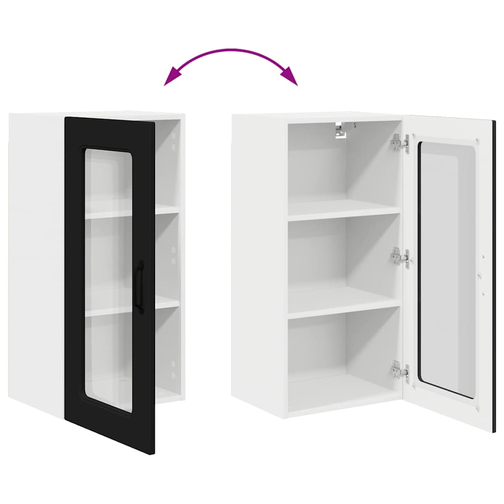 Dulap suspendat de bucătărie cu raft Negru 40 x 31 x 80 cm GartenMobel Dekor