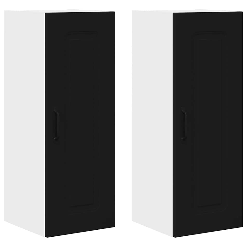 Dulap suspendat de bucătărie cu ușă 2 pcs Negru 30 x 31 x 80 cm GartenMobel Dekor