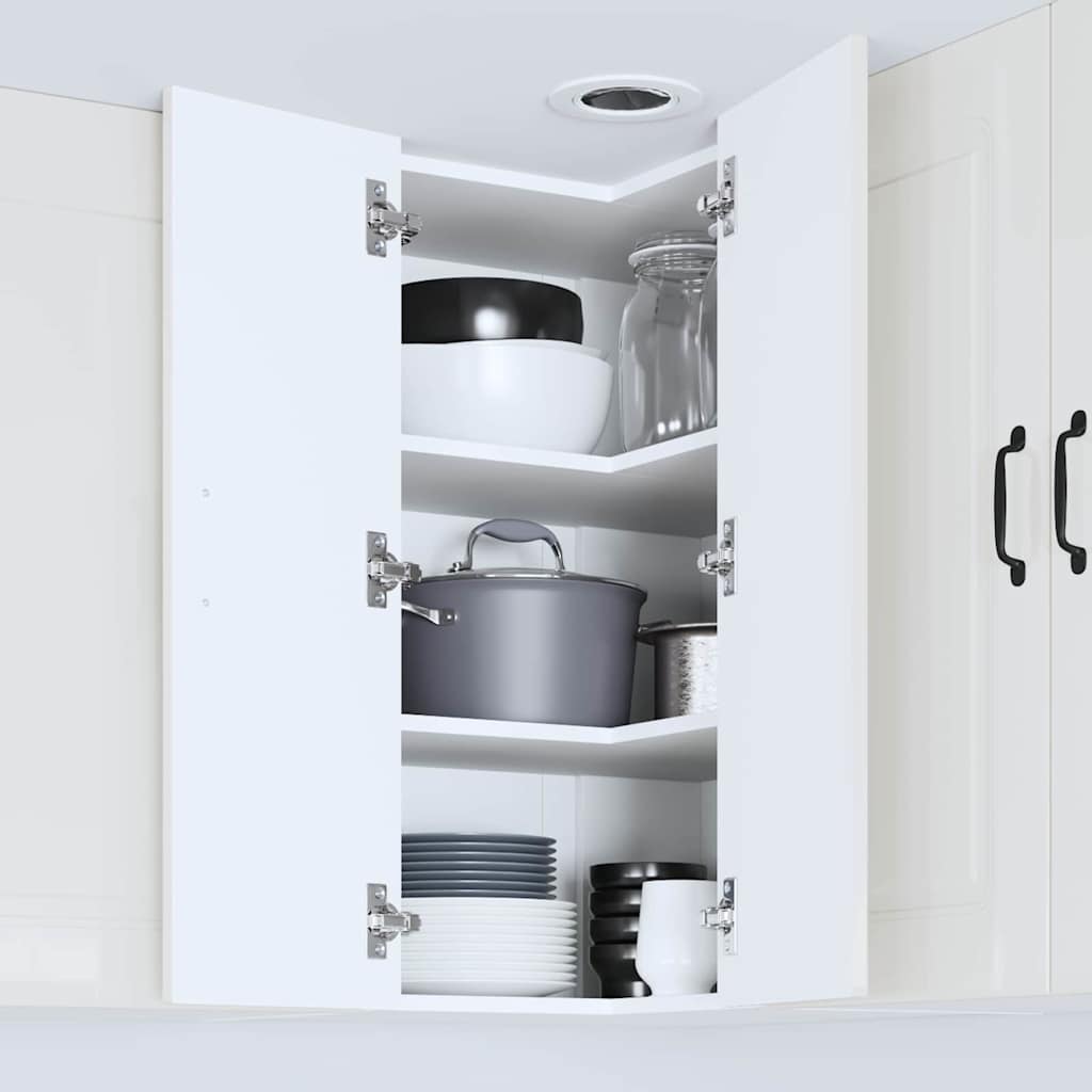 Dulap suspendat de bucătărie cu raft Alb lucios 57 x 57 x 80 cm GartenMobel Dekor