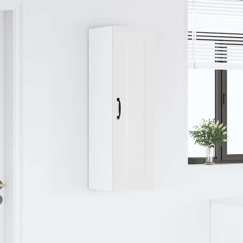 Dulap suspendat de bucătărie cu ușă Alb lucios 30 x 31 x 100 cm GartenMobel Dekor