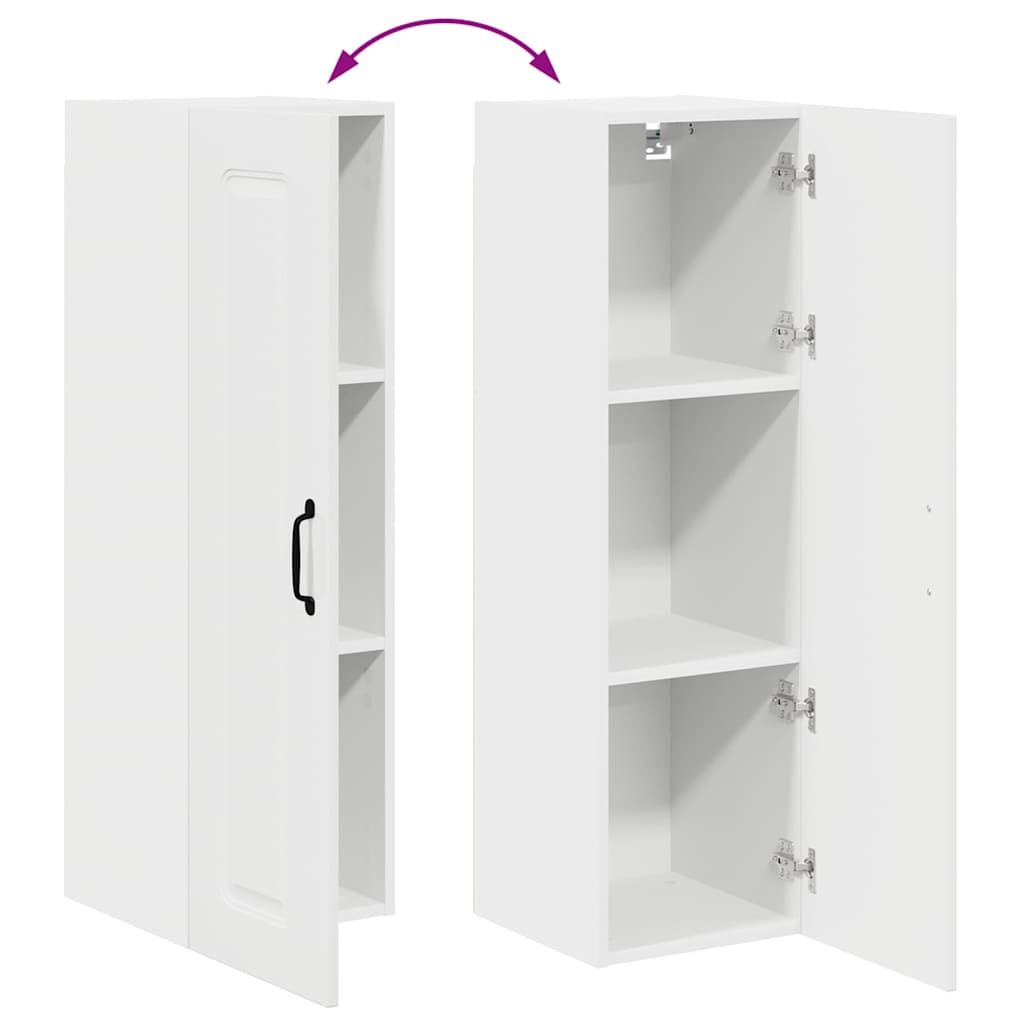 Dulap suspendat de bucătărie cu ușă Alb lucios 30 x 31 x 100 cm GartenMobel Dekor