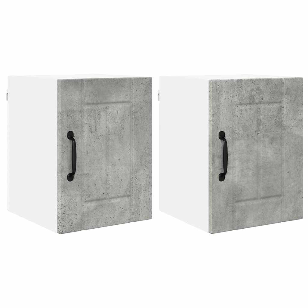 Dulap de bucătărie cu raft 2 pcs Gri din beton 30 x 31 x 40 cm GartenMobel Dekor