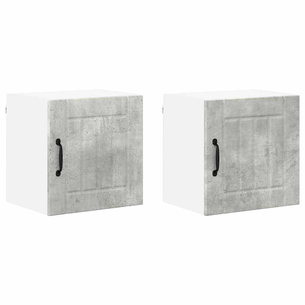 Dulap de bucătărie cu raft 2 pcs Gri din beton 40 x 31 x 40 cm GartenMobel Dekor