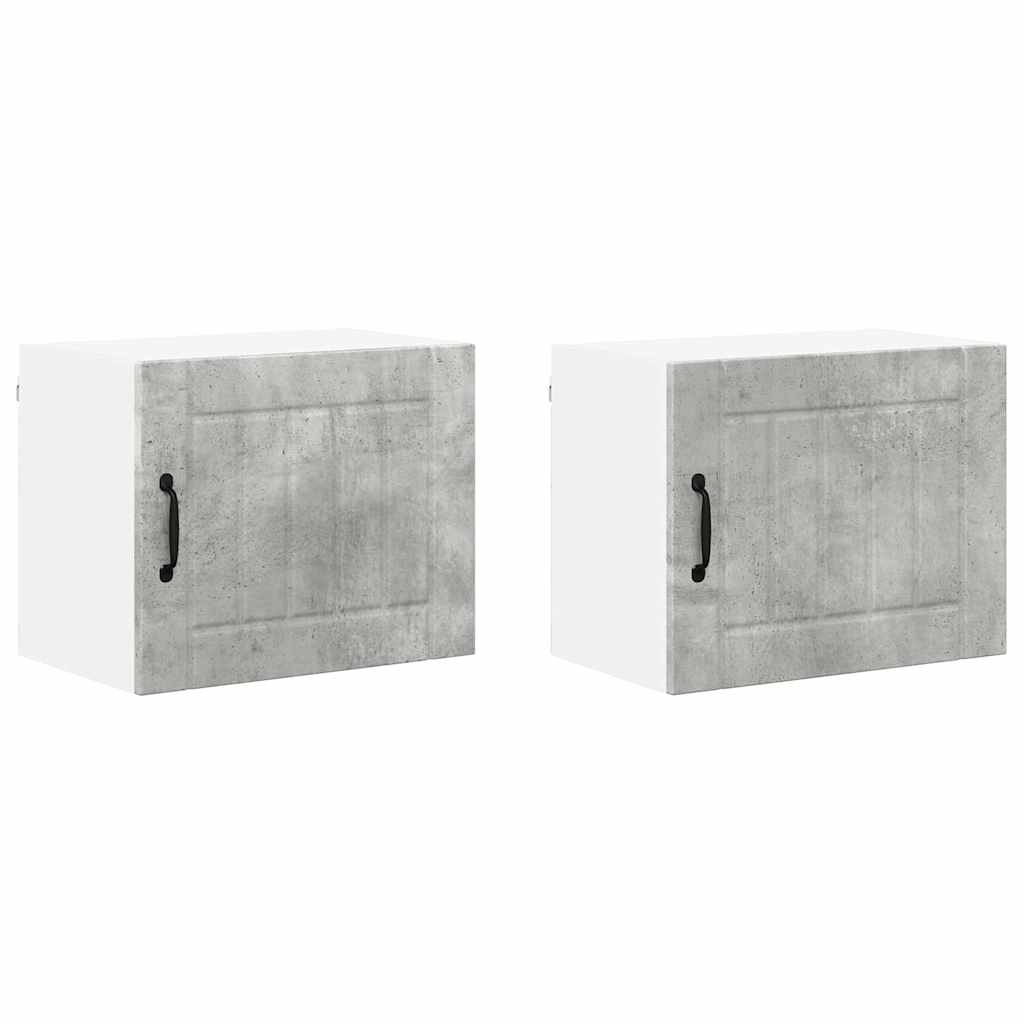Dulap de bucătărie cu raft 2 pcs Gri din beton 50 x 31 x 40 cm GartenMobel Dekor