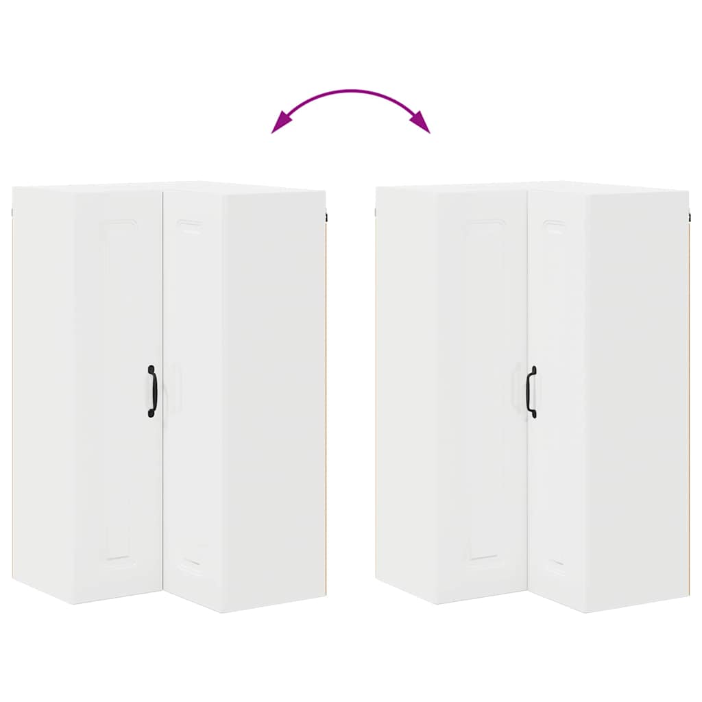 Dulap suspendat de bucătărie cu ușă Alb lucios 57 x 57 x 100 cm GartenMobel Dekor