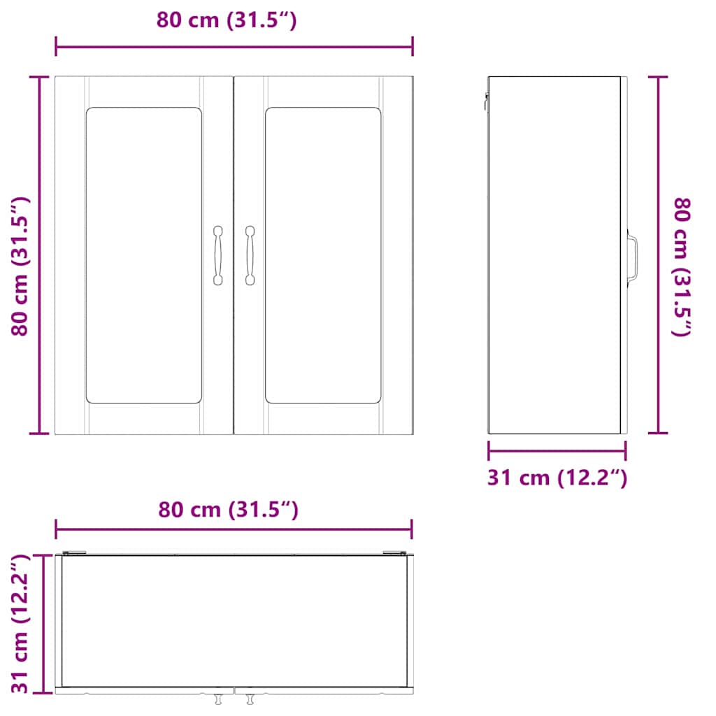 Dulap de bucătărie Stejar închis 80 x 31 x 80 cm Lemn compozit GartenMobel Dekor