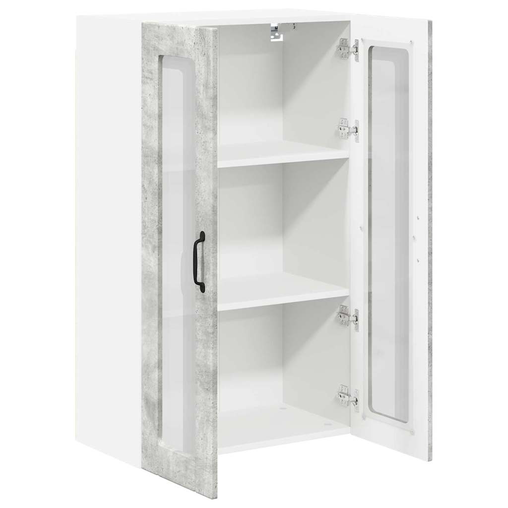 Dulap suspendat de bucătărie cu raft Gri beton 60 x 31 x 100 cm GartenMobel Dekor