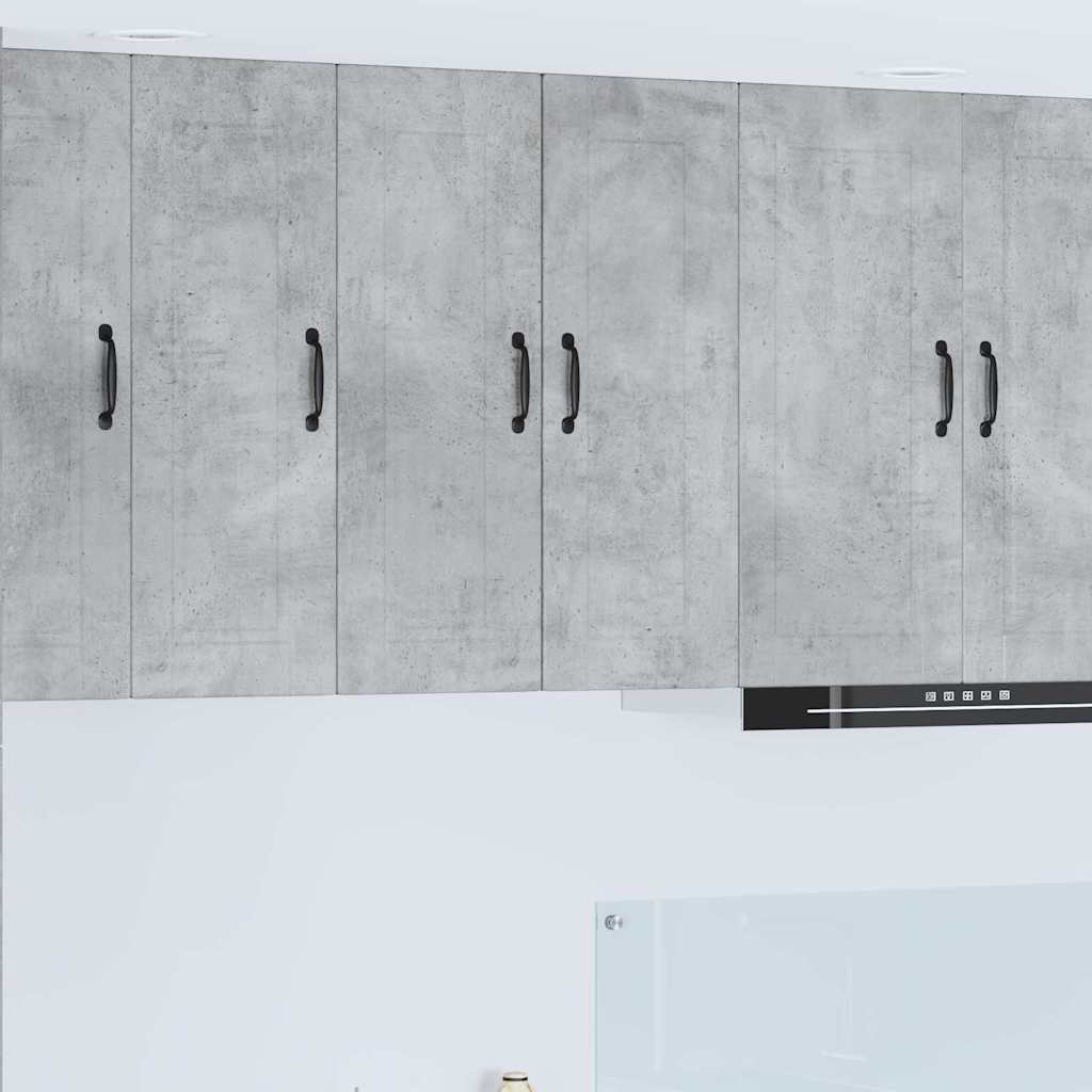 Dulap suspendat de bucătărie cu raft cu ușă 2 pcs Gri din beton GartenMobel Dekor