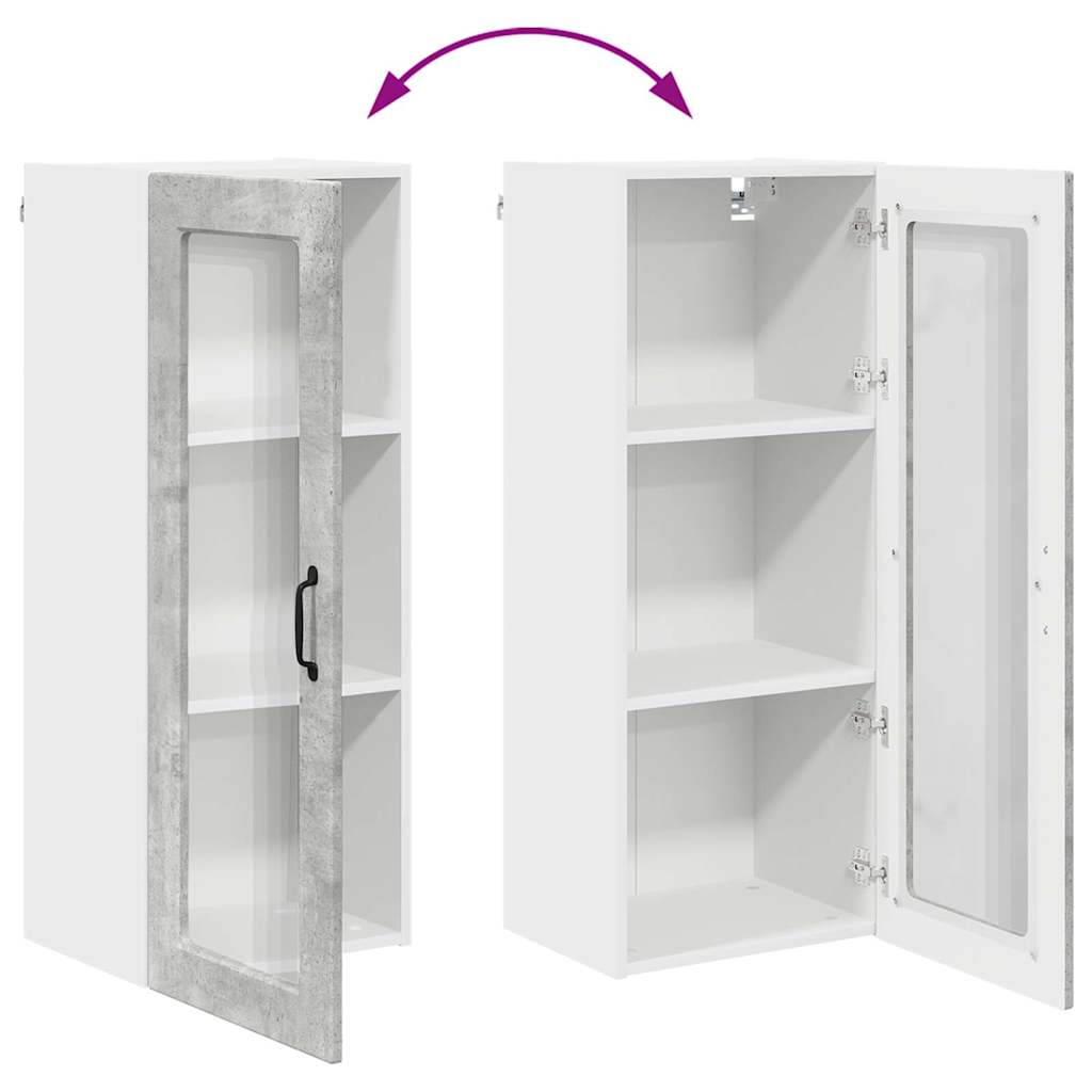 Dulap suspendat de bucătărie Gri din beton 40 x 31 x 100 cm GartenMobel Dekor